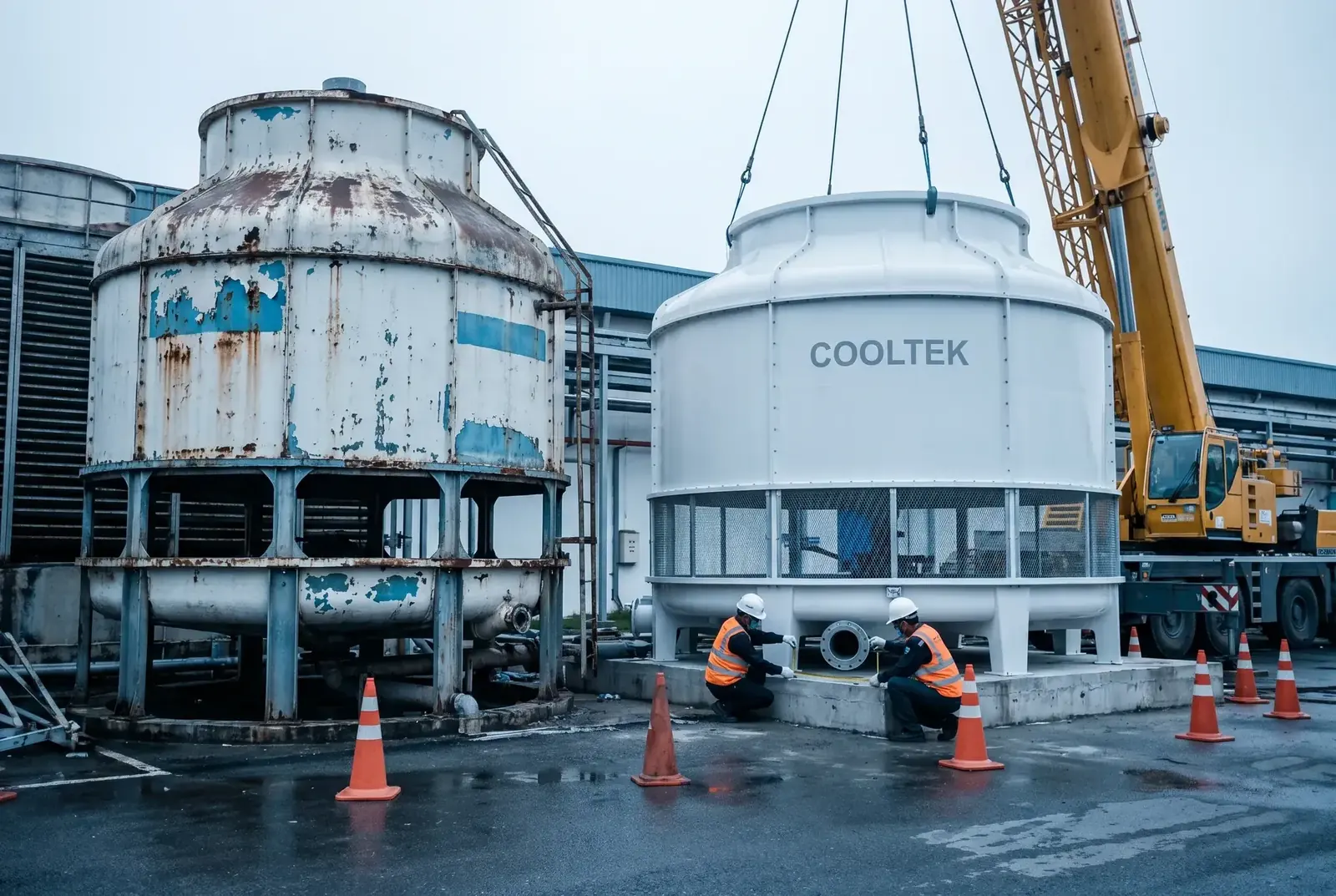 5-Step Guide to Replacing an Old Round Cooling Tower Without Modifying Existing Piping